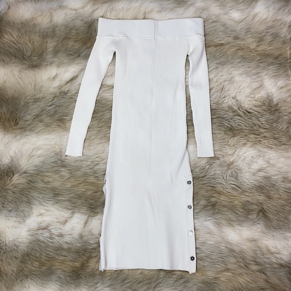 C/MEO COLLECTIVE Off-The-Shoulder MIDI Dress with Long Sleeves, Size Small - Picture 5 of 15